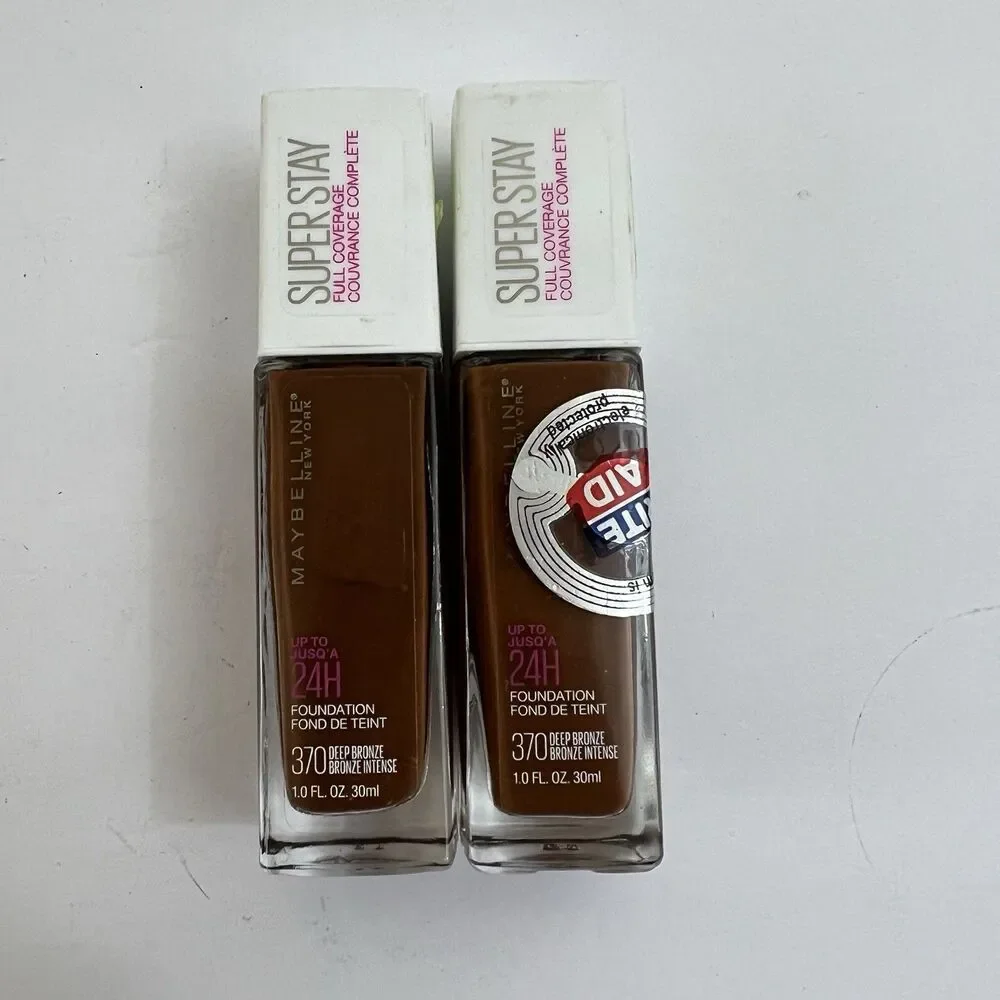 2x Maybelline SuperStay Foundation 24HR Full Coverage #370 Deep Bronze READ